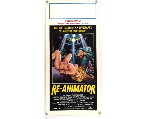 Re-Animator (1985), Italian Locandina, artwork by Spataro, central fold line but rolled, 13 x 27 ½ inches    Condition Report