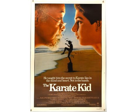 The Karate Kid (1984), US Linen Backed One Sheet Movie Poster, was folded now backed, 27 x 41 inches Condition Report:  Very 