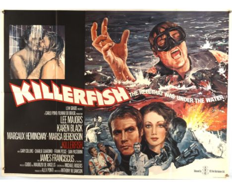 Collection of 10 British Film Posters: British Quads for Killer Fish (1979), Fiddler on the Roof (1971), Young Winston (1972)