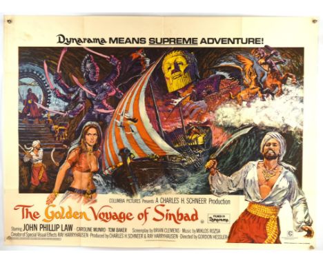 The Golden Voyage of Sinbad (1973), British Quad Film Poster, artwork by Brian Bysouth, folded, 30 x 40 inches Condition Repo