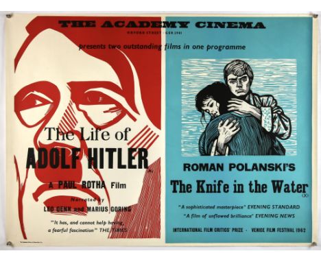 The Life Of Adolf Hitler (1961)/The Knife In The Water (1962), British Quad, Double Bill, 40 x 30 inches, rolled, Academy Cin