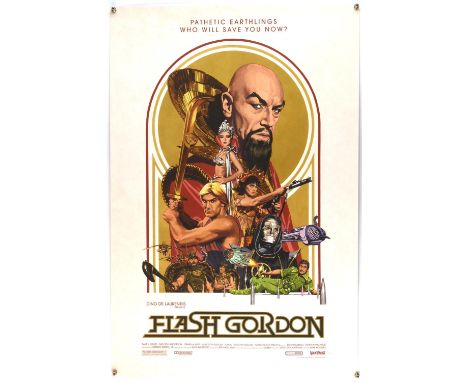 Flash Gordon (1980), Lithograph Print, released by Vice Press, artwork by Paul Mann, hand numbered 144/300, unfolded, 24 x 36
