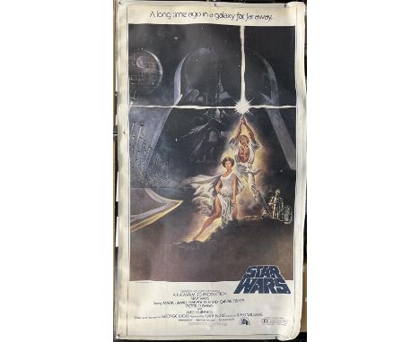 Star Wars (1977), International Three Sheet Linen Backed Film Poster for the George Lucas sci-fi action classic, artwork by T
