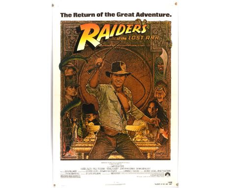 Raiders of the Lost Ark (R-1982), US Linen Backed One Sheet Movie Poster for the first movie in the franchise, this being for