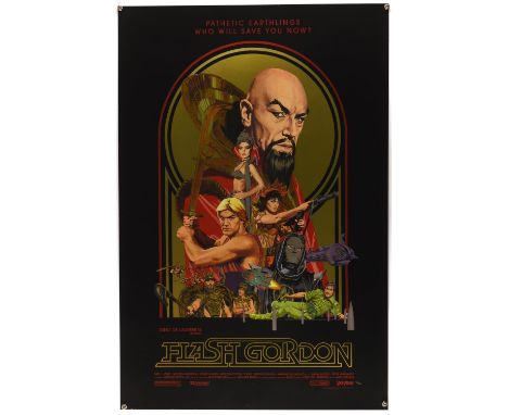 Flash Gordon (1980), Lithograph Print, Foil Variant, released by Vice Press, artwork by Paul Mann, hand numbered 144/200, unf