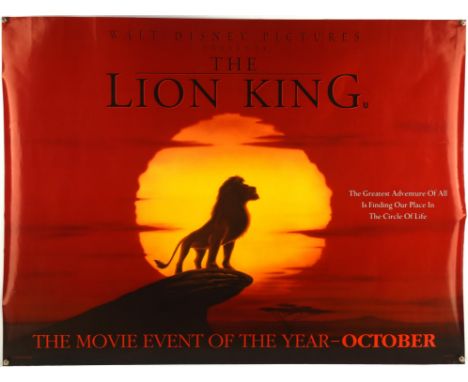 Walt Disneys The Lion King (1994), British Quad Film Poster, Teaser, double sided, unfolded, 30 x 40 inches  Condition Report