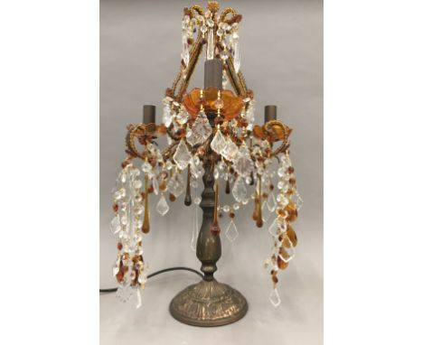 A decorative table lamp