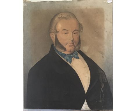 ENGLISH SCHOOL (early 19th century), Portrait of a Gentleman  and His Wife, watercolour and bodycolour on paper laid on canva