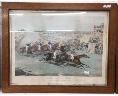 CHARLES HUNT After TURNER, Start for the Derby, and Coming in for the Derby, framed and glazed, together with a portrait of a