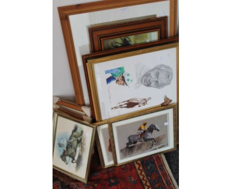 A quantity of pictures and prints, relating to horse racing