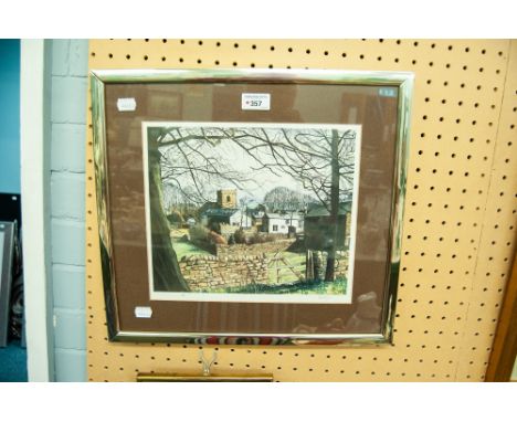 DALKOYNE, ARTIST SIGNED COLOUR PRINT, VILLAGE SCENE, NO. 311/850