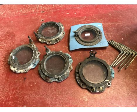 A lot of Vintage brass port holes. 