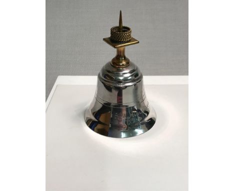 WW2 Vintage brass & silver plated ships bell from S.S. HIMALAYA. 1948-1974. Makers Angus & Coote Sydney (Possibly table or se