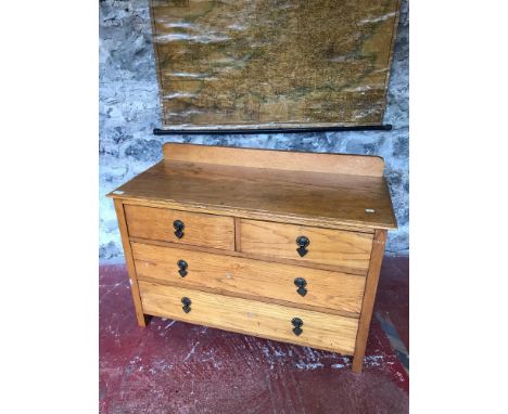 Solid light oak, 2 over 2 chest of drawers, 71x99x42.5cm