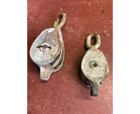 2 Vintage boat pullies 