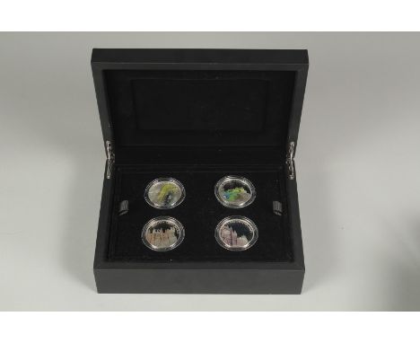 THE ROYAL MINT. A PORTRAIT OF BRITAIN.  TREASURES FOR LIFE. 4 COINS, 2017, NO.  0357.  Downing Street, etc.. Boxed.