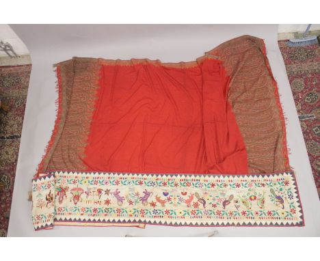 A PAISLEY SHAWL AND AN INDIAN TEXTILE.