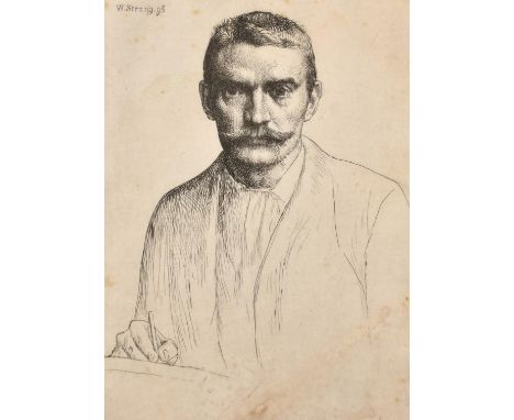 William Strang (1859-1921), a self portrait of the artist, Circa 1995, etching, inscribed 'Painted by W. S.' in pencil, plate