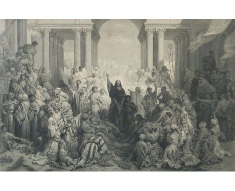 Alphonse Francois after Gustave Dore, Circa 1882, 'Christ Entering Jerusalem', etching, plate mark 26" x 36" (66 x 92cm).