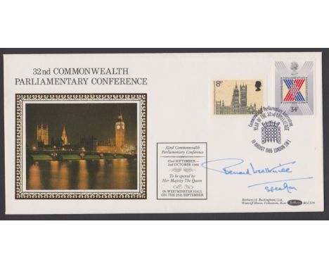 Great Britain (Signed) 1986 Commonwealth Parliamentary Conference Benham FDC, Signed Bernard Wrathall (Speaker of the House o