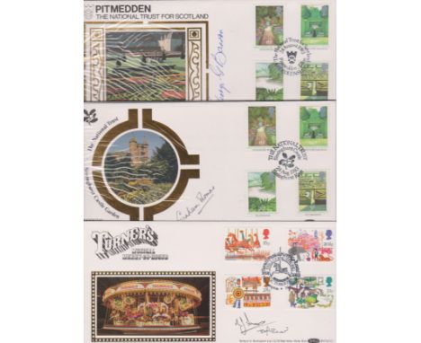 Great Britain (Signed) 1983 Three Benham Gold FDC's and British Gardens by George Barren, another by Graham Thomas and Britis