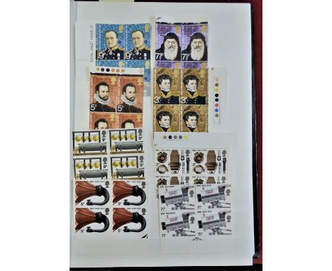 Great Britain 1935-1977 Mint in a Jumbo Stockbook, sets in Traffic light blocks. Qty of postage