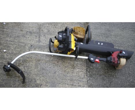 Three garden tools. Comprising a McCulloch Super Air Stream IV petrol leaf blower, a Sovereign 25CC strimmer and a McCulloch 