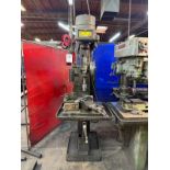 LELAND-GIFFORD FLOOR DRILL PRESS, COOLANT TABLE