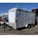 2015 NOVAE SURE-TRAC 15' ENCLOSED DOUBLE AXLE TRAILER, 5,000 LB CAPACITY
