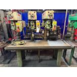POWERMATIC 1200 DRILL STATION, 3 HEAD, COOLANT TABLE