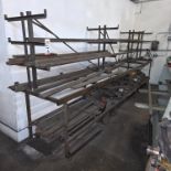 MATERIAL RACK W/ CONTENTS OF PRESS BRAKE DIES, DIES UP TO 10'-5" LENGTH, RACK MEASURES 15' X 32" X
