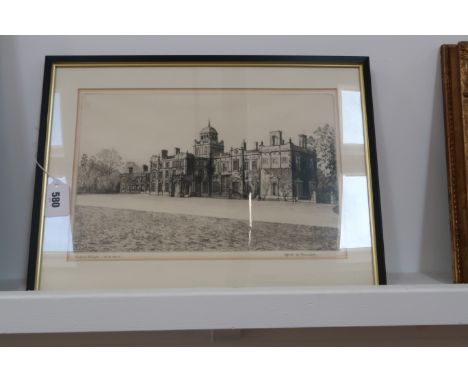 After Alfred Blundell(1883-1968): Culford School, (North Front), signed etching, titled and signed in pencil to the margins, 