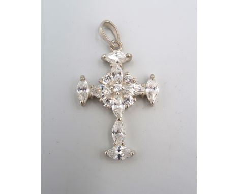 A .925 Silver Set Large Celtic Cross, Size approx. 38mm x 25mm
