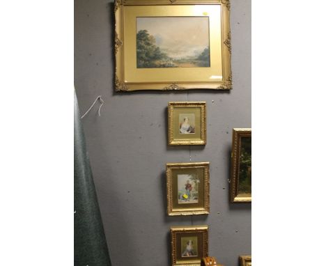 FOUR ASSORTED BAXTER PRINTS, TO INCLUDE THREE PORTRAIT EXAMPLES AND A LARGE PRINT OF LAKE LUCERNE 