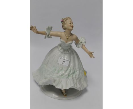 A WALLENDORFER PORZELLAN CERAMIC FIGURE OF A BALLERINA A/F