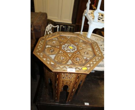 A MOTHER OF PEARL INLAID INDIAN TABLE 