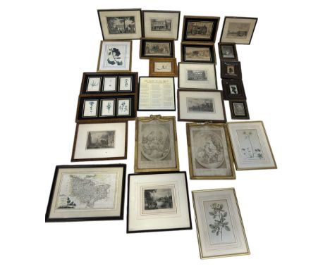 A LARGE COLLECTION OF ANTIQUE PRINTS AND ENGRAVINGSMostly framed and glazed, along with some unframed prints.To include botan