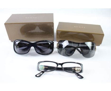 DESIGNER SUNGLASSES/GLASSES INCLUDING GUCCI, WITH CASES (3)