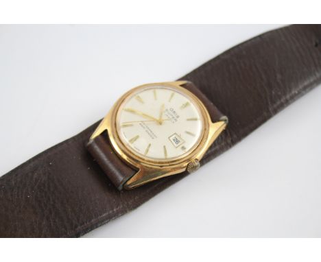 A MEN'S VINTAGE TISSOT SEASTAR GOLD TONE WATCHHand woundIn working order