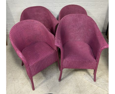 A GROUP OF FOUR PINK LLOYD LOOM CHAIRS (4)74cm x 58cm x 53cm