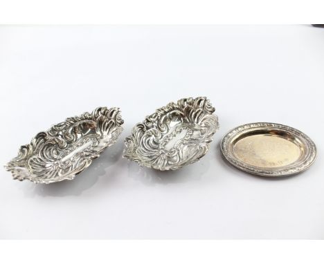 THREE .925 STERLING SILVER PIN/TRINKET DISHES (3)Weight: 71gms