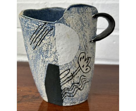 JOHN MALTBY: A STUDIO POTTERY JUG14cm x 13cmSome chips