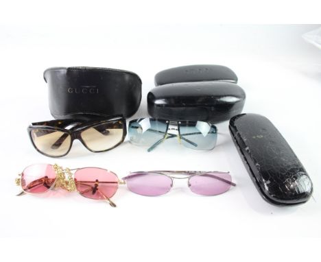 A VARIETY OF DESIGNER SUNGLASSES/GLASSES INCLUDING GUCCI, INCLUDING CASES (4)