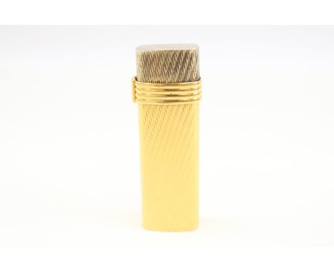 A CHRISTIAN DIOR PARIS GOLD PLATED POCKET LIGHTER SWISS MADE GUILLOCHE DESIGN