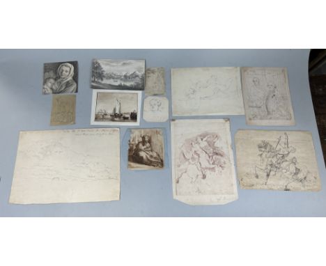 A TWELVE COLLECTION OF OLD MASTER STYLE DRAWINGS (12)Including one after William Hogarth, another inscribed to verso 'Fragona