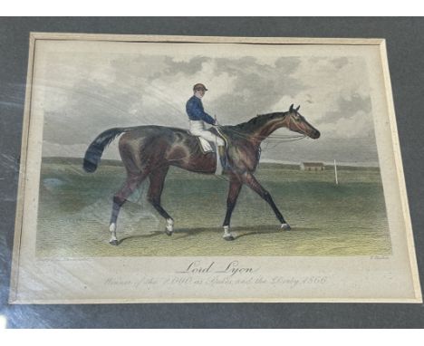 A COLLECTION OF FOUR ANTIQUE HORSE RACING PRINTSTwo framed, 29cm x 24cm