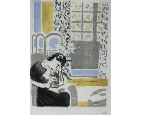 VANESSA BELL (BRITISH 1879-1961): A LITHOGRAPH IN COLOURS 'GIRL READING', 1945Signed with initials in the plate.38 x 29cmOne 