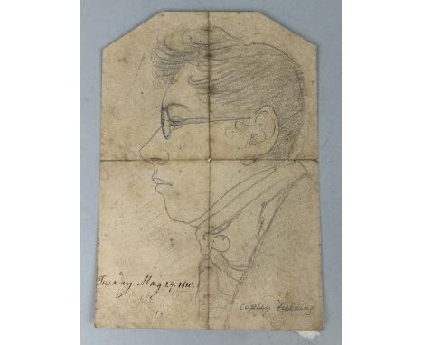 ATTRIBUTED TO ANTHONY VANDYKE COPLEY FIELDING (BRITISH 1787-1855): A PENCIL SKETCH POSSIBLY A SELF POTRAITInscribed in ink 'T