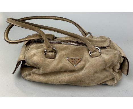 A PRADA MILANO SUEDE HAND BAG30cm L