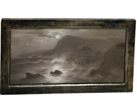A PAINTING ON CANVAS DEPICTING LANTERN HILLInscribed to verso.71cm x 35cmFramed and glazed.81cm x 46cm.